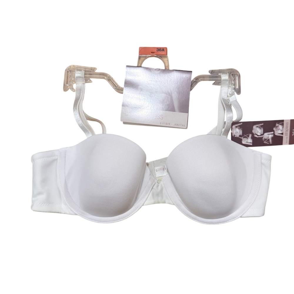 NWT! White Five in One Strapless Bra 36A Convertible Multiway Molded Cups